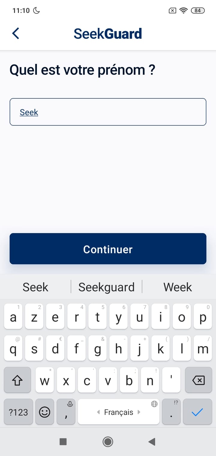 Rentrer son numero de telephone à l'inscription seekguard